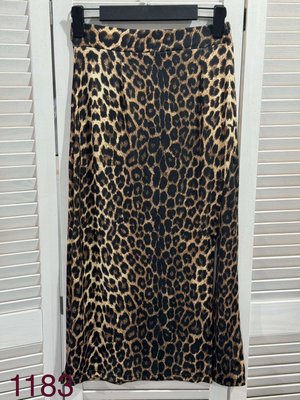 Стильная длинная юбка с леопардовым принтом S-L ER 1183 фото