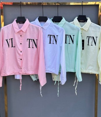Модна сорочка з буквенними написами та зав'язками S-XL (в кольорах) VN 91518 фото