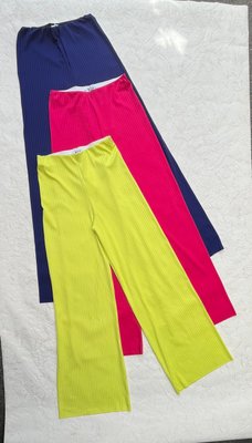 Однотонные прямые штаны палаццо из рубчика S-L (в расцветках) RX 1050 фото