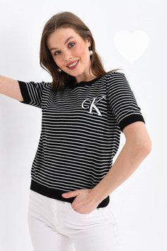 Молодіжна трикотажна футболка в смужку 42-46 (забарвлення) PK 09144 фото