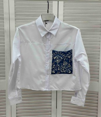 Коротка жіноча сорочка з декором S-XL LS 3072 фото