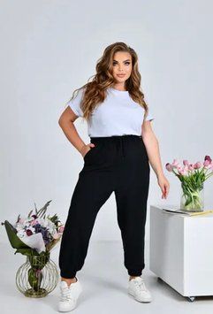 Спортивні штани батал на резинці та з шнурком XXL-4XL (в кольорах) RX 1246 фото