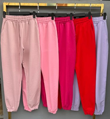 Зручні спортивні штани-джогери з двонитки S-L (в кольорах) VN 91415 фото