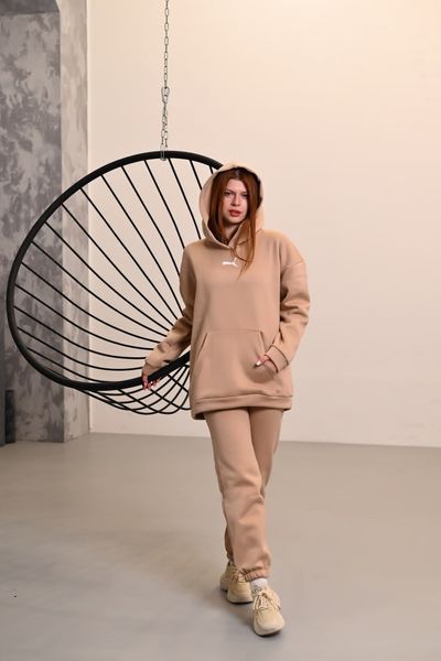 Теплый флисовый костюм из худи и брюк 42-48 (в расцветках) MC 4111 фото