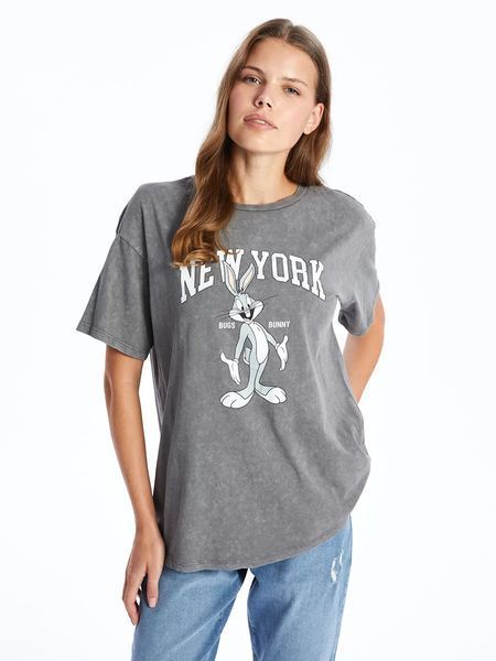 Графітова футболка Bugs Bunny &laquo;New York&raquo; washed S-XL ZV 08667 фото