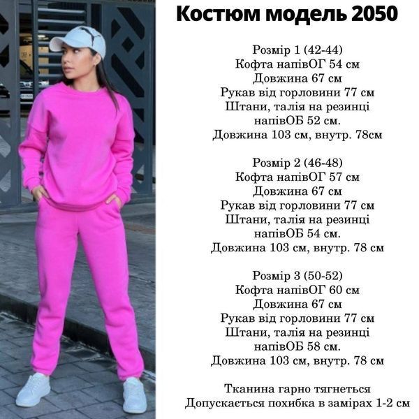 Базовий однотонний костюм з світшоту та штанів 42-52 (в кольорах) MN 2050 фото