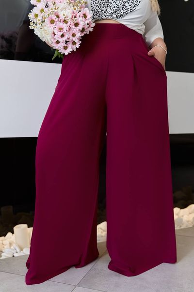 Однотонные штаны палаццо высокой посадки 48-54 (в расцветках) PR 0437 фото