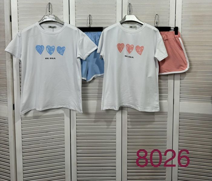 Женский модный костюм с футболки и шорт 42-46 (в расцветках) ER 8026/1 фото