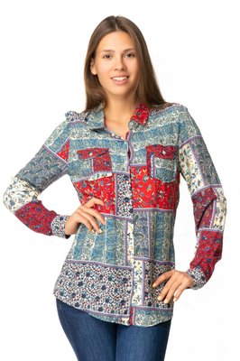 Красива жіноча сорочка з кишенями 40-44 MA 1194 фото
