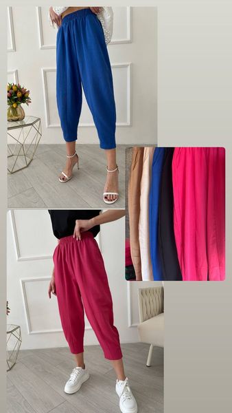 Легкие летние брюки на резинке 42-46 (в расцветках) RO 167 фото