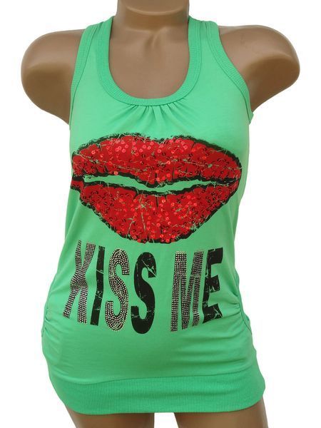 Стильна річна майка KISS ME (у кольорах 44-46) MA 1036-27 фото