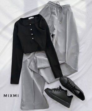 Модний легкий костюм з топу та штанів 42-46 (в кольорах) MX 9552/11 фото