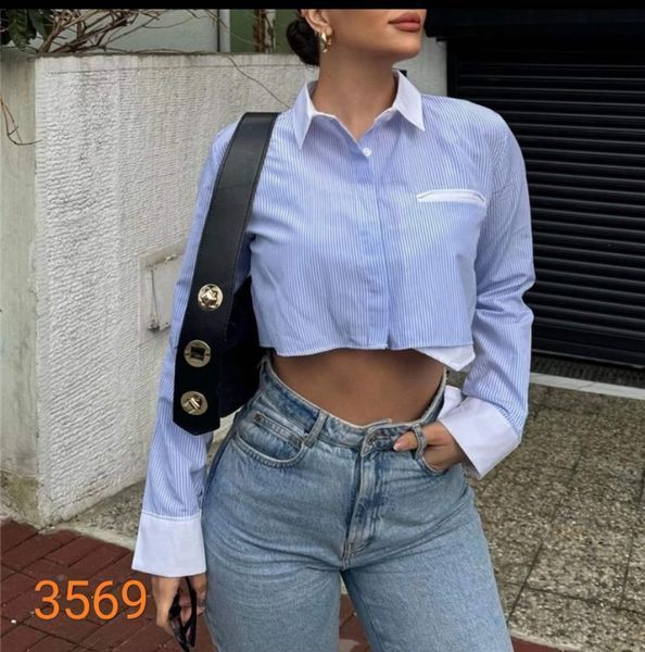 Класична коротка сорочка у смужку S-L (в кольорах) ER 3569 фото